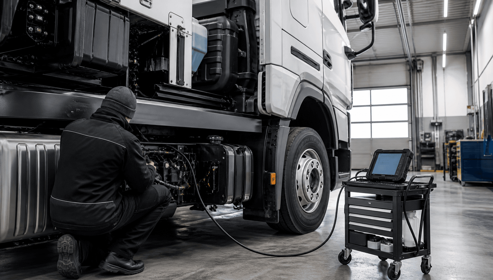 Diagnosi del sistema AdBlue su un camion in officina